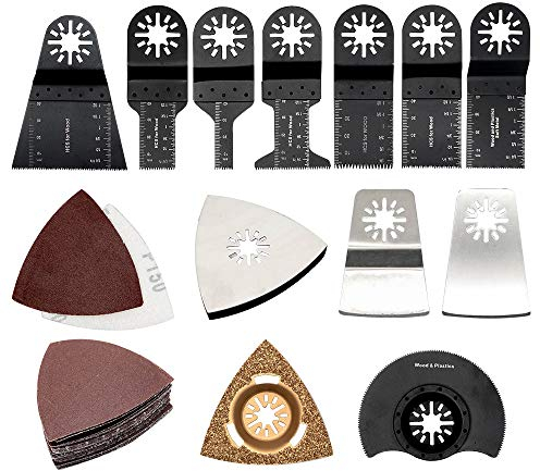 Oszillierendes Zubehör-Set MASO 38-teiliges Multi-Tool Zubehör-Set Mix Oszillierende Sägeblätter zum Schleifen, Schleifen, Polieren und Schneiden
