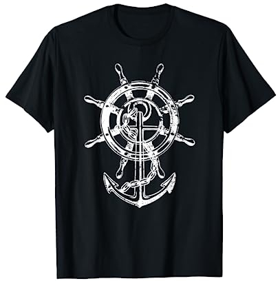 Anker & Ruder Cooles Mode Nautisch Damen Herren Seemann T-Shirt
