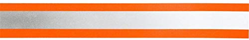 Jajasio Reflektorband 30mm breit zum Aufnähen in 2 Farben orange-silber 05 Meter. Reflektierendes Band, Leuchtband