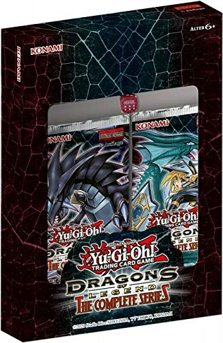 a YuGiOh! Dragons of Legend: The Complete Series Booster Box DEUTSCH 1. Auflage (2 Booster + Würfel) + Arkero-G 100 Small Soft Sleeves
