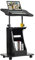 COSTWAY Carrello Porta Computer, Altezza Regolabile, Postazione da Lavoro con Ruote, carretto Porta Computer e Scrivania con Superficie Girevole,Ideale per Casa e Ufficio