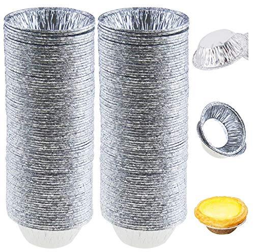 Ei Tart Form 200pcs Einweg Aluminiumfolie Tassen Backen Muffin Cupcake Dose Form Rund Egg Tart Dosen Form Runde Ei Tart Dosen Form KüChe Backen Werkzeuge Sicher Einfach Bedienen