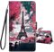 JRIANY Klapphüllen für Samsung Galaxy J5 2017 / J530 Leder Hülle, Handy Lederhülle PU Silikon Flip Case Cover Brieftasche Handytasche [ Kartenfach Klappbar ] Stoßfest Schutzhülle, Turm