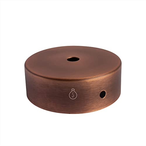 AMARCORDS - Baldachin aus Metall, Farbe BRONZE, Lampengehäuse komplett mit Kabelklemmenzubehör, Schrauben und Deckenhalterung. Durchmesser 77 mm, Höhe 26 mm