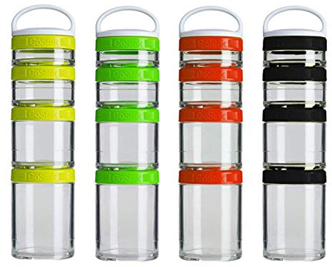 GeKLok 4-Layer Twist Lock Storage Jars, Portable Snack Jars, Stackable Snack Containers for Storing Milk, Protein Powder, Snacks(Random Color)