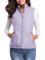 fuinloth Damen Weste, Herbst Leichte Steppweste Westen Ärmellos Jacke Kurz Vest Gilet Lavendel XL