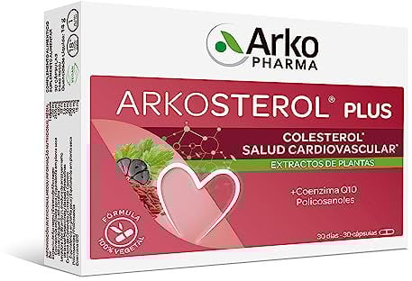Arkopharma Arkosterol Plus Levadura Roja de Arroz + Q10 30 Cápsulas, Monacolinas, Coenzima Q10, Solución Natural para Controlar el Colesterol, 100% vegetal, 1 Cápsula al Día