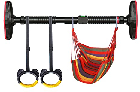 Pull Up Bars Reckstange Für Heimfitnesstraining, Die Klimmzugstange des Schlagfreien Türrahmens Lässt Sich Auf 71-150cm Verstellen, Mit Schaukel Und Ring Für Kinder Und Erwachsene (Size : 97-130cm)