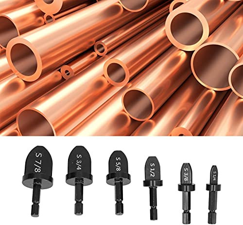 Juego de Expansor de Tubo de 6 Piezas, Mango Hexagonal, Broca de Prensado de Tubos, Herramienta de Ensanchamiento de Tubos de Cobre, Accesorios de Escariador de Aire Acondicionado, Herramienta de Pren