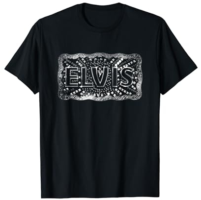 Offizielles ELVIS White Buckle Logo T-Shirt
