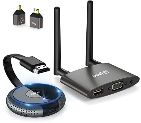 HDMI Wireless 4K 5G, Wireless HDMI Transmitter and Receiver, HDMI&VGA Dual-Screen Funkübertragung, Kabelloser Sender Empfänger von Laptop/TV Box/Handy/Kamera auf TV/Monitor/Beamer, 165ft