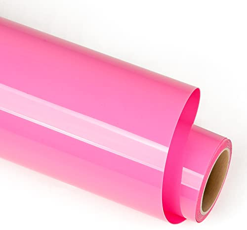 Lya Vinyl Plotterfolie Textil,30.5cm×1.8m Rosa Flexfolie Plotter Textil für Cricut und Silhouette Cameo,Textilfolie Plotter zum Aufbügeln für DIY T-Shirt,Stoff