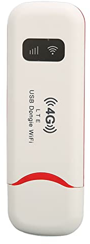PUSOKEI WLAN Router, 4G LTE USB Modem, Mobiler WLAN Router, Tragbarer WLAN Router mit SIM Kartensteckplatz, Hotspot Stick, Bis zu 10 Benutzer, weiß
