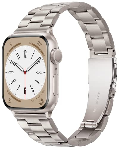 Ocaer Kompatibel mit Apple Watch Armband 42mm 41mm 40mm 38mm, Metall Edelstahl Ersatz iWatch Armband für Apple Watch Series 10 9 8 7 6 5 4 3 2 1 SE, Damen Herren(Polarstern)
