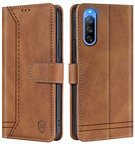GoodcAcy Coque pour Sony Xperia 10 IV Coque, Etui Protection Housse Premium en Cuir PU,Pochette Fermeture Magnétique,Flip Case Compatible avec Sony Xperia 10 IV (Brun)