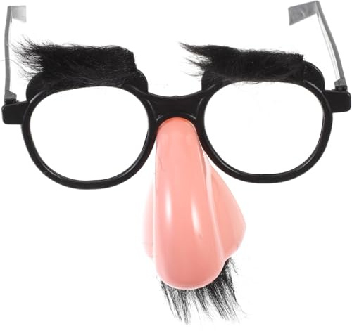 Garneck 1 Stück Brille mit Nase und Schnurrbart - Lustiger Halloween Kostüme Schnurrbart Brille Requisiten Party Nasenbrille für Erwachsene Karneval