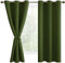 DWCN Blickdichte Vorhänge mit Vorhange-Raffhalter Verdunkelungsgardinen mit Ösen 2 Stücke Thermogardine für Wohnzimmer,Schlafzimmer,Olive Grün,183x117cm(HxB)