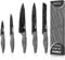 nuovva Professional Kitchen Knife Set – 5pcs Black Granite Kitchen Knives – Stainless Steel Granite Non Stick Blades – Chefs, Filleting, Bread, Paring and Utility Knives