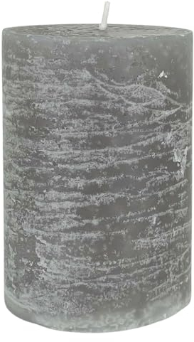Nordring Stumpenkerze Rustik 7 x 10 cm hoch grau unparfümiert