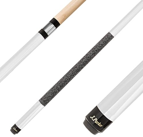 Parker Billardqueue JPS-Serie einfarbiger 2-TLG.Profi-Cue, hochwertiges Ahornholz und Leinenwicklung Griffbereich, 13 mm Ledertip, schwarz, dunkelrot und weiß