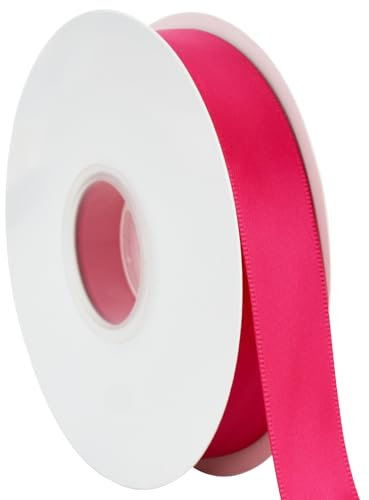 TONIFUL Satinband, 2,2 cm x 45,7 m, dünnes, solides Stoffband für Geschenkverpackungen, Blumensträuße, Schleifen und Bastelarbeiten, Weihnachten, Valentinstag, Geburtstag, Hochzeit und