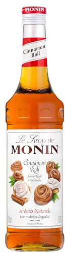 MONIN - Sirop Saveur Roulé à la Cannelle - Pour Café, Chocolat Chaud, Capuccino ou Latte - Arômes Naturels - Bouteille en Verre - 70 cl