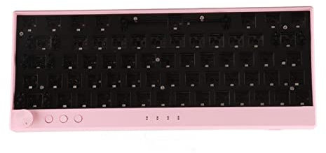 Yctze 61 Tasten RGB-Hintergrundbeleuchtung Hot Swap Custom Mechanical Gaming Keyboard DIY Kit mit 5.0, Verkabelt, 2,4 GHz Kabellos (PINK)