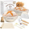 Spardar Brotgärkorb Gärkörbchen Satz, Vollständig Brot Backen Zubehör mit 2 Gärkorb, Teigschaber, Schneebesen, Schaber, Pinsel und Liner für Profi- und Hobbybäcker