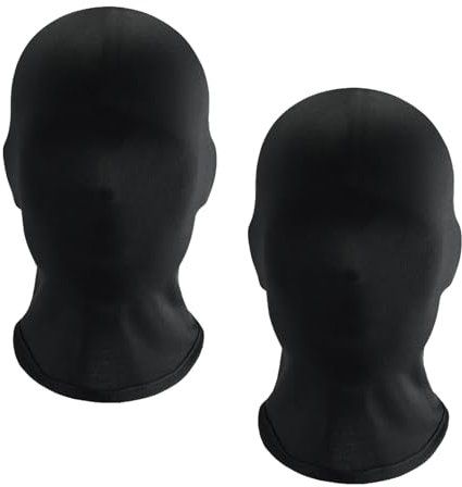 Jiamaohua 2Pcs Black Full Face Mask Halloween Black Morph Mask Faceless MasksBlack Full Face Cover Spandex Masks for Halloween Cosplay Party Costume Carnival Night Role Playing Unisex Men Adult Women