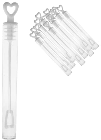 Seifenblasenstäbe, weiße Seifenblasenröhren mit Herzform, Seifenblasen, Partygeschenke für Hochzeiten, Party-Requisiten, Jubiläen, Tischdekoration (Keine Lösungen), 100 Stück
