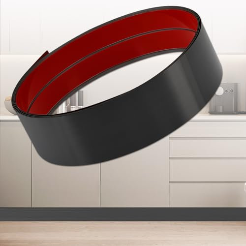 Plaque de Pied en Acier Inoxydable, Revêtement Adhésif pour Base de Plaque de Pied, Moulure de Plinthe pour Mur, Porte, Armoire de Cuisine - Protection Anti-Rayures (3m x 10cm, Noir brossé)