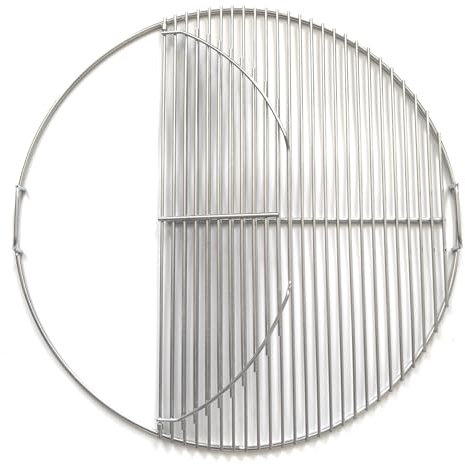 GRILLJOB Weber Grillrost mit Scharnier, 45,7 cm, Edelstahl, 304, 45,7 cm, Ersatz – Holzkohlegrill, 2-Zonen-Grillrost, große Öffnung, einfaches Drehen der Heckklappe und Hinterhofkochen