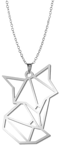 Fc'Noqgn Origami-Halskette aus Edelstahl mit niedlichem Tier-Anhänger Halskette für Frauen Mädchen