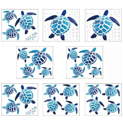 SchildkröTe Deko 24 StüCk Fliesenaufkleber Vinyl Sticker Tiere Wasserdicht Deko Badezimmer Badezimmer, Wohnzimmer, Kinderzimmer Dekoration