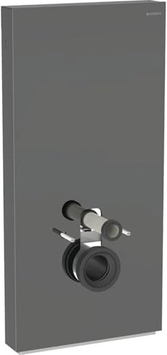 Geberit Monolith PLUS Sanitärmodul für Wand-WC, 101cm, Wasseranschluss seitlich, mit Anschlussstutzen, Farbe: Glas lava/Aluminium schwarzchrom