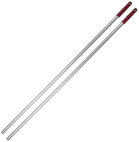 G.I.V. - Reinigungstechnik 2X Moppstange Aluminiumstiel + Rändelhandgriff in Rot - Wischmoppstange Wischer für die Bodenreinigung - Wischmopp mit Stiel - Ersatzstiel - Moppzubehör - Bodenwischer
