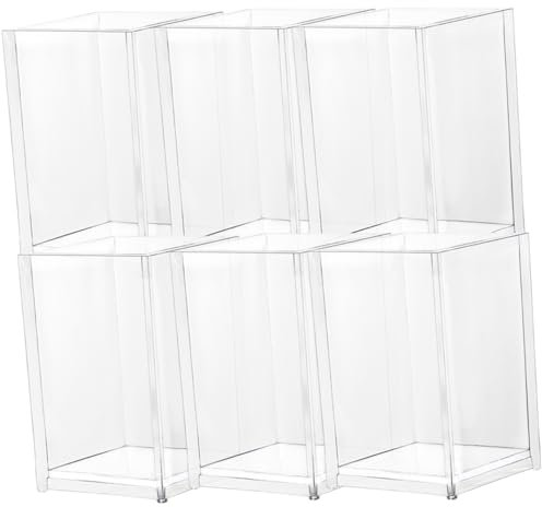 EXCEART 6 Pièces Porte-stylo Transparent Porte-pinceau De Maquillage Transparent Organisateur De Stylo Accessoire De Bureau De Bureau Porte-stylos Pour Bureau Acrylique