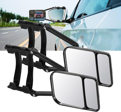 ISOISL Wohnwagenspiegel, 2 Stück Caravanspiegel Spiegel, Universalspiegel PKW, Caravan Spiegel Auto, Verstellbarer Zusatzspiegel, Außenspiegel Wohnwagen für Anhänger Wohnmobi