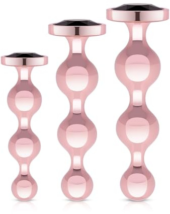 Rosy Gold - Metall-Buttplug-Set 3 Teile - Roségold