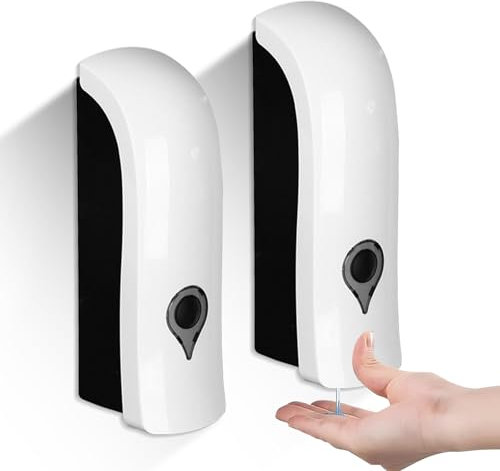 Dispenser Sapone Muro, 2 Pezzi Dispenser Sapone Parete, 300 ml Dispenser di Sapone a Parete, Dispenser Sapone da Muro, Dispenser di Sapone Da Parete, Non è Richiesta Alcuna Perforazione