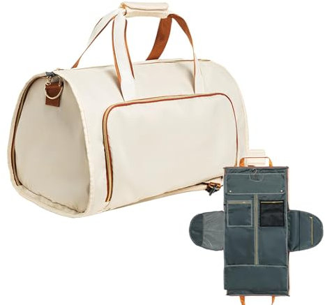 Garment Bag Duffle - 2 in 1 Large Suit Bag, Suit Carrier Bag | Carry Convertible Duffle Garment Bags, Convertible Leather Garment Bag, Hangs Suitcase Suit Business Travelling Bag for Men Women