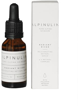 ALPINULIN Radiant River Retinol Serum fürs Gesicht 20ml - Hautreinigung mit mineralreichem Alpenquellwasser, Anti-Falten-Effekt, Für glatte & glänzende Haut