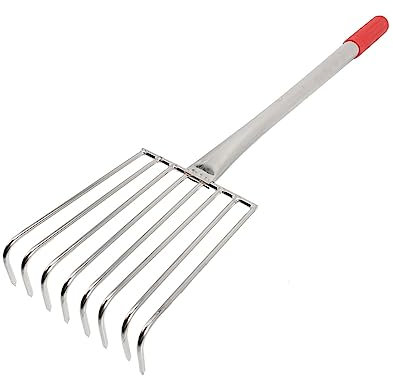 8-Zahn Edelstahl Handrechen mit Gummigriff 12, 6 Zoll für Garten