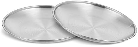 2Pcs Stainless Steel Cats Bowls Wide Whisker Friendly Cat Dishes Set Shallow Food Plate for Elevated Stands Unbreakable Indoor Kitten Feeding Wet & Dry Food Dish to Prevent Whisker Fatigue