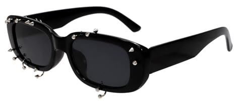 Hiphop Niet Nieten Sonnenbrille mit UV400 Schutz PC Linse Mode Punk Rahmen für Erwachsene Unisex Outdoor Streetwear Street Wear Sonnenbrille für Männer Frauen