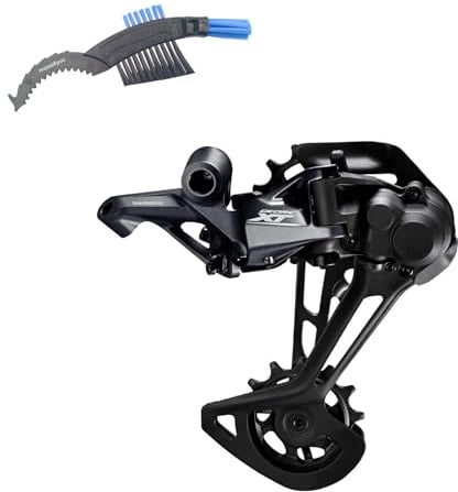maxxi4you Shimano Deore XT RD-M8100-SGS Schaltwerk 12-Fach 1x12 Shadow RD+ Schwarz inkl Fahrrad Kettenbürste