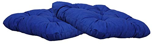 Ambientehome Sitzkissen Auflage Sitzpolster, 50 x 50 x 8 cm, 2er Set, blau