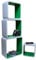 Cube Verstärkte Vielen Farben MDF Retro Design 4er Set Regal Regale Wandregal Deko Würfel CD DVD Lounge LO02 (Weiß/Grün)