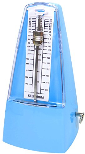 keepdrum GMPL BL mechanisches Metronom mit Glocke Taktgeber aufziehbar Blau