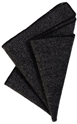 DonDon Herren Einstecktuch Taschentuch 23 x 23 cm zum selber falten aus Baumwolle Tweed Style einfarbig dunkelgrau